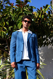 Linen Laureate Jacket in Nile Blue