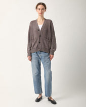 Acid Wash Cardigan - Washed Purple