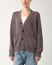 Acid Wash Cardigan - Washed Purple