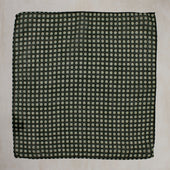 Wool And Silk Pocket Square With Mini Squares In Dark Green