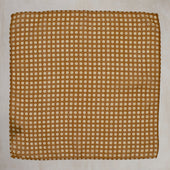 Wool And Silk Pocket Square With Mini Squares In Gold
