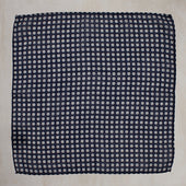 Wool And Silk Pocket Square With Mini Squares In
