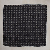 Wool And Silk Pocket Square With Paisley In