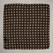 Wool And Silk Pocket Square With Paisley In