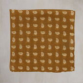 Wool And Silk Pocket Square with Paisley in Gold