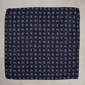 Wool And Silk Pocket Square With Paisley In