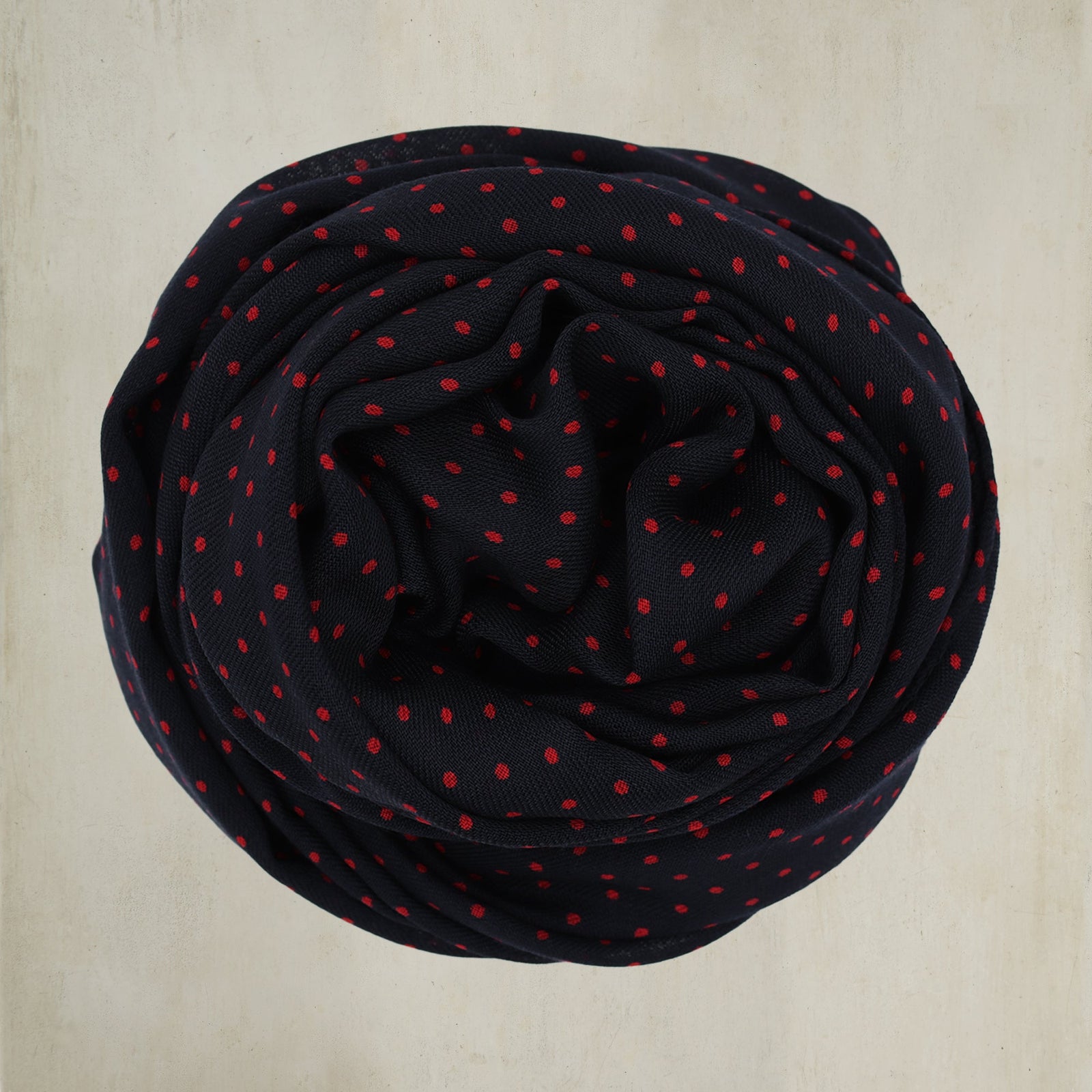 Wool And Cashmere Spotted Scarf In Red