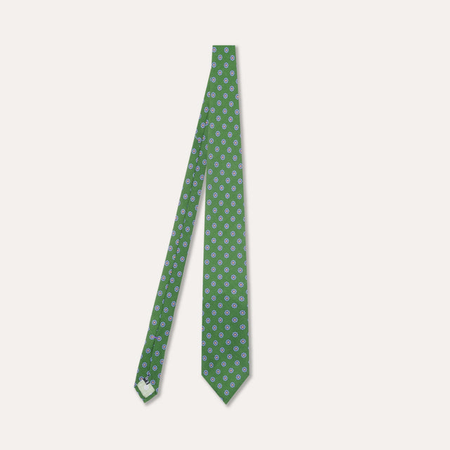 Wool Floral Tie in Kelly Green