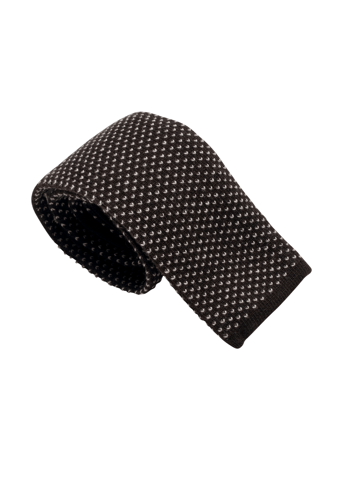 Dark Brown White Wool Maglia Tie Pattern 2