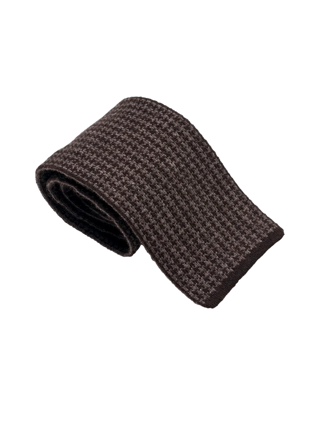 Brown & Beige Wool Maglia Tie, Pattern 3