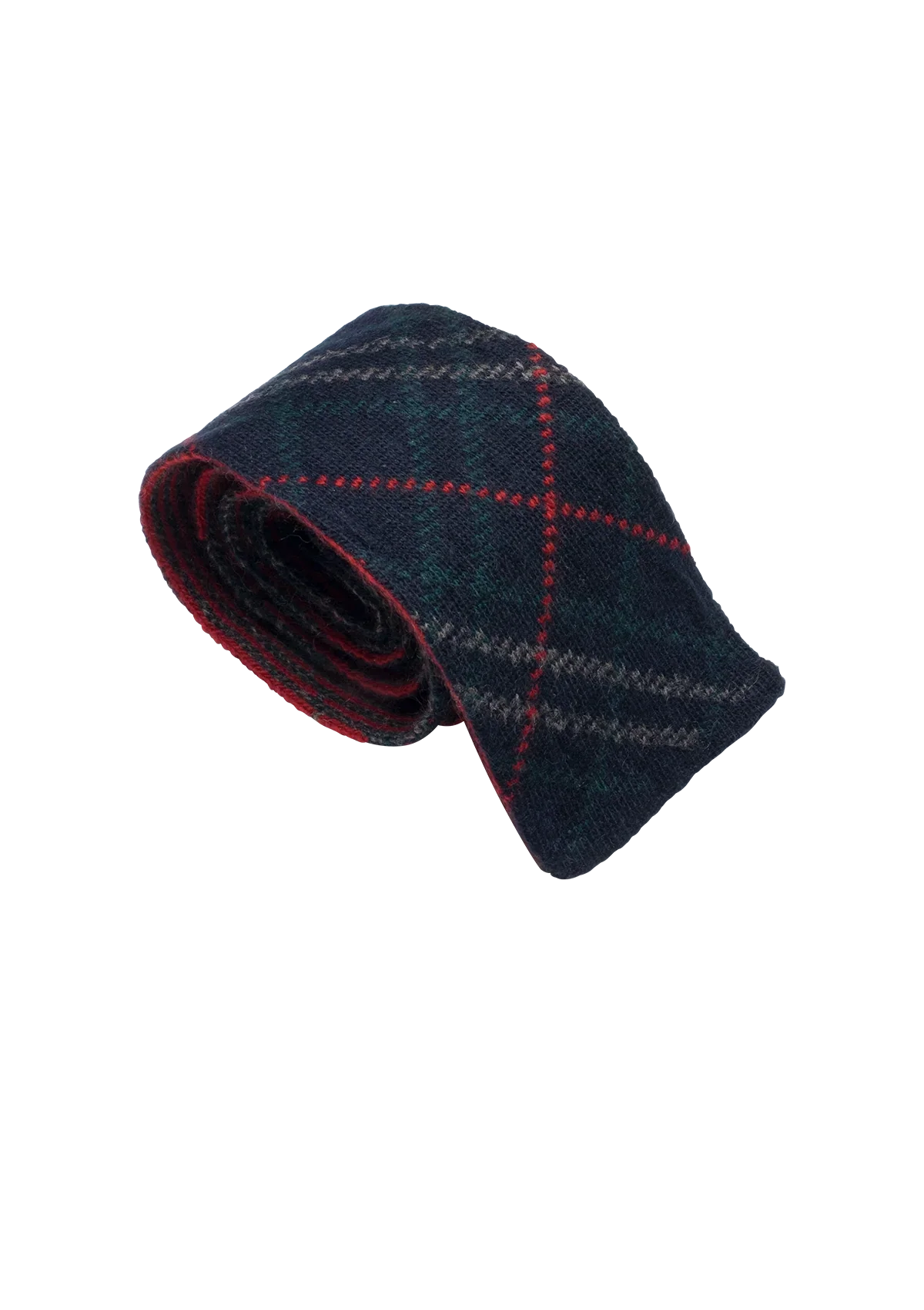 Green Red Wool Maglia Tie Pattern 6
