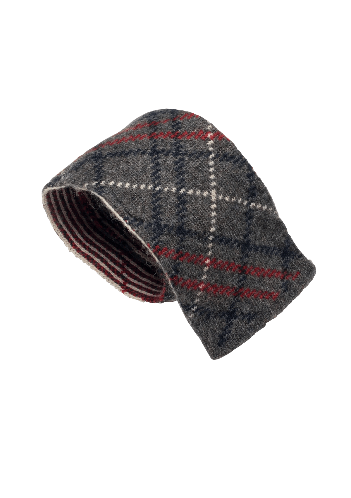 Grey Blue Red Wool Maglia Tie Pattern 6