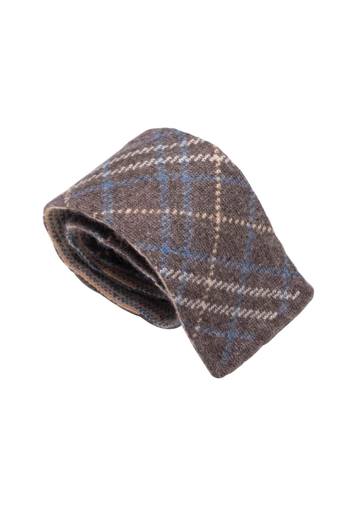 Light Warm Grey Azure Wool Maglia Tie Pattern 6