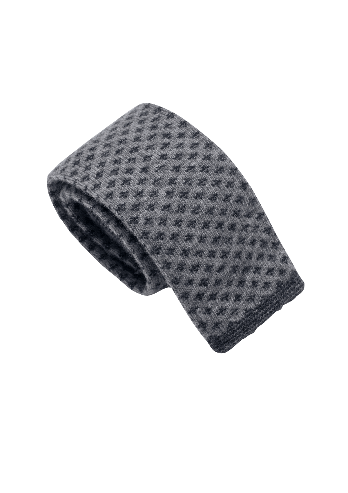 Grey Navy Blue Wool Maglia Tie Pattern 8
