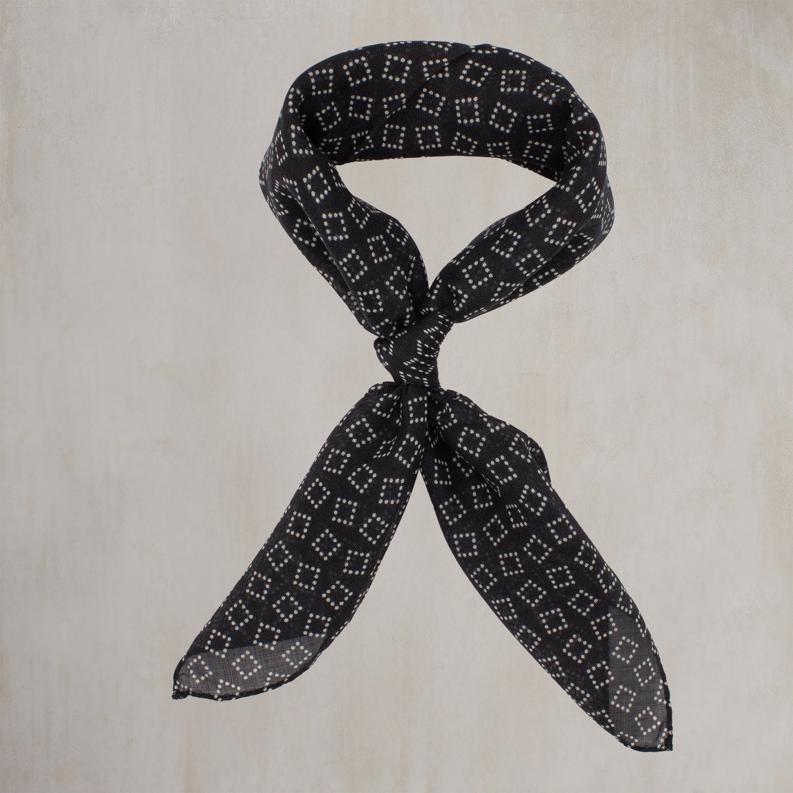 Wool And Silk Dotted Square Neckerchief In