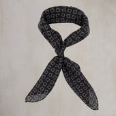 Wool And Silk Dotted Square Neckerchief in Black