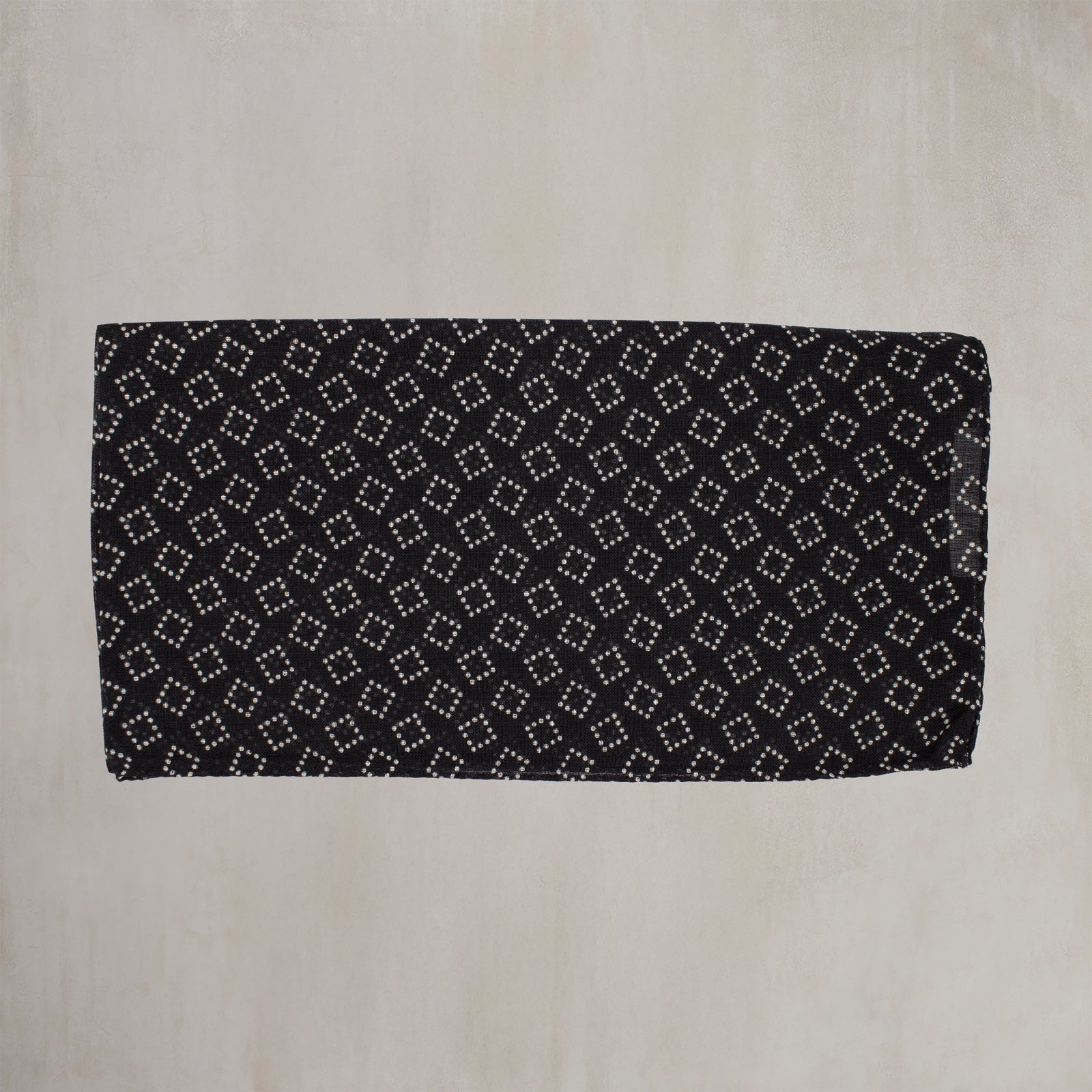 Wool And Silk Dotted Squares Scarf In