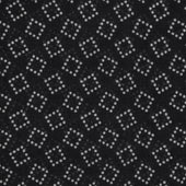 Wool And Silk Pocket Square with Dotted Squares in Black
