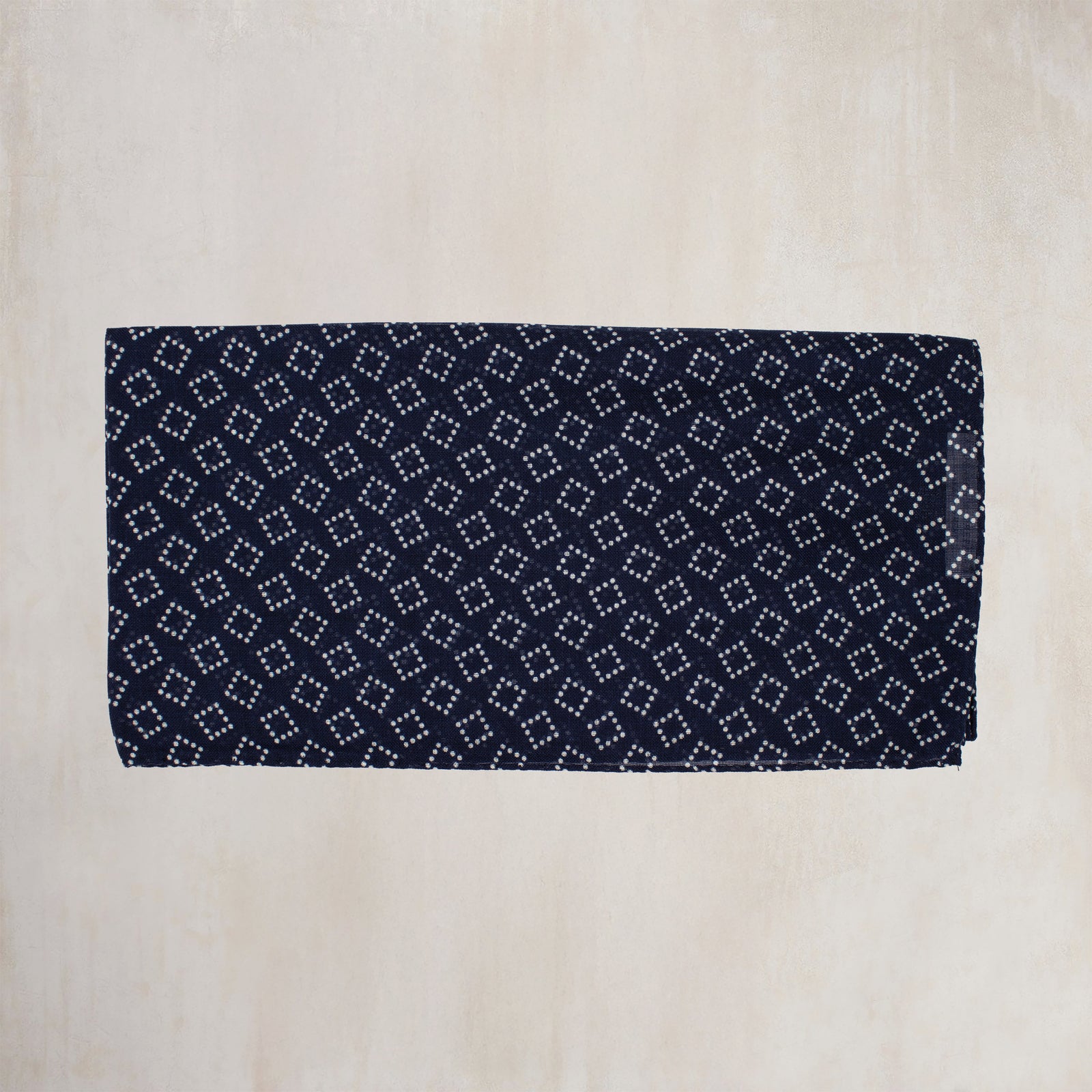 Wool And Silk Dotted Squares Scarf In