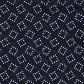 Wool And Silk Pocket Square with Dotted Squares in Navy