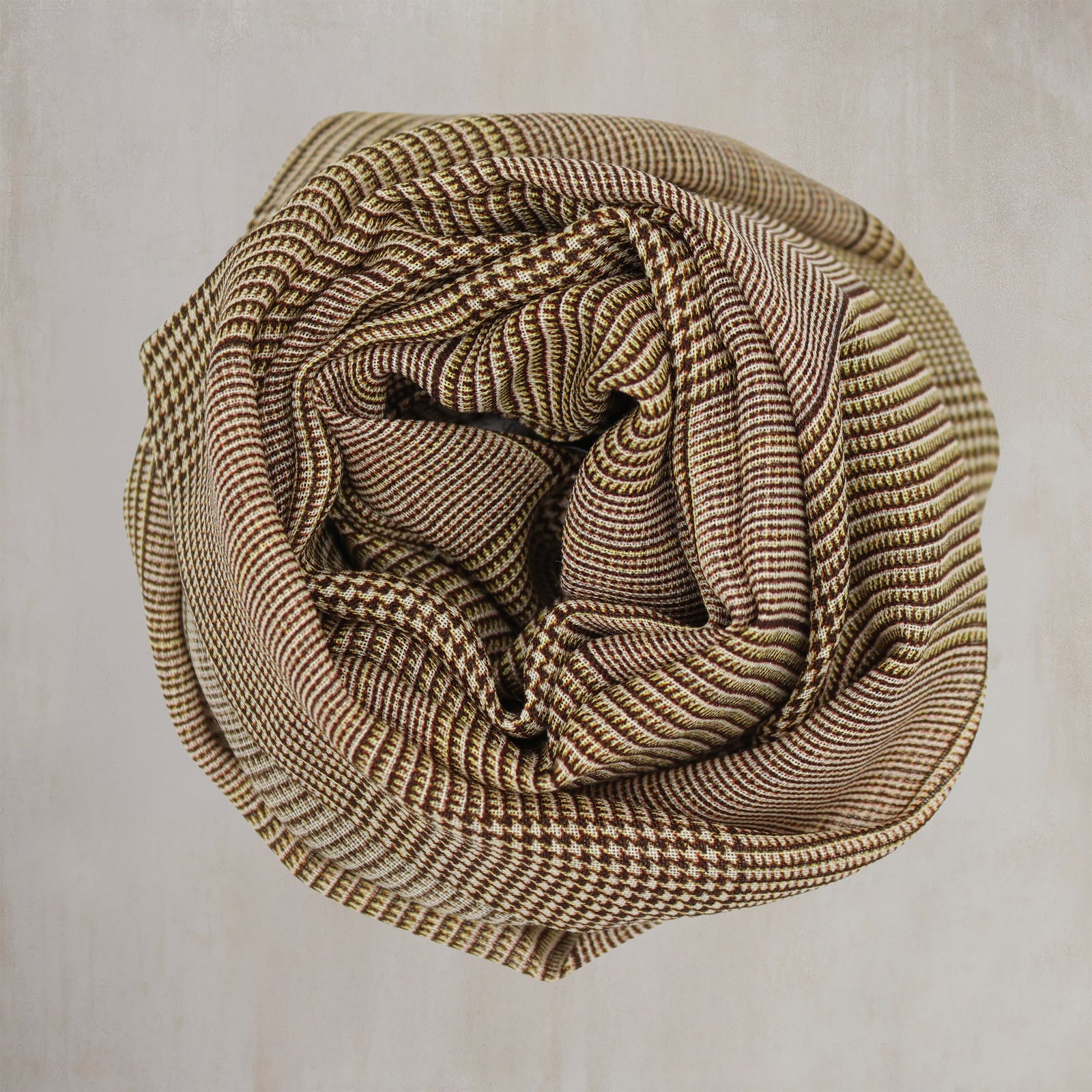 Wool And Silk Glen Check Scarf In