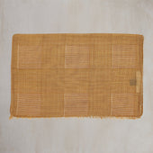 Wool And Silk Glen Check Scarf In Gold