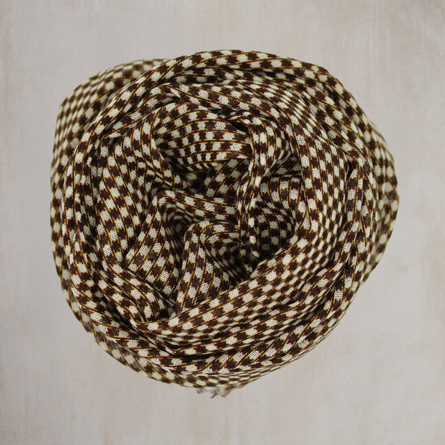 Wool And Silk Medium Spot Scarf In Burgundy