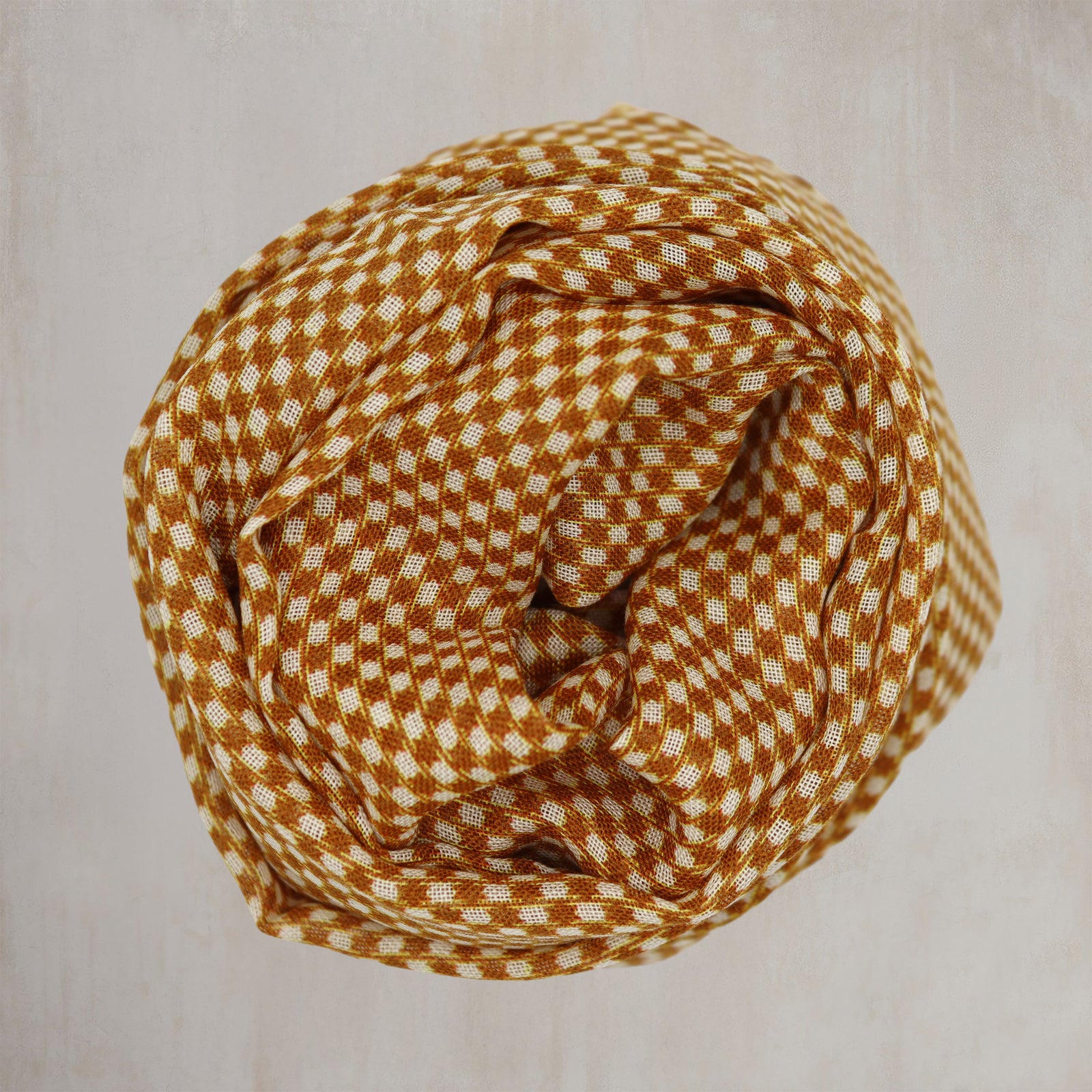Wool And Silk Medium Spot Scarf In Gold
