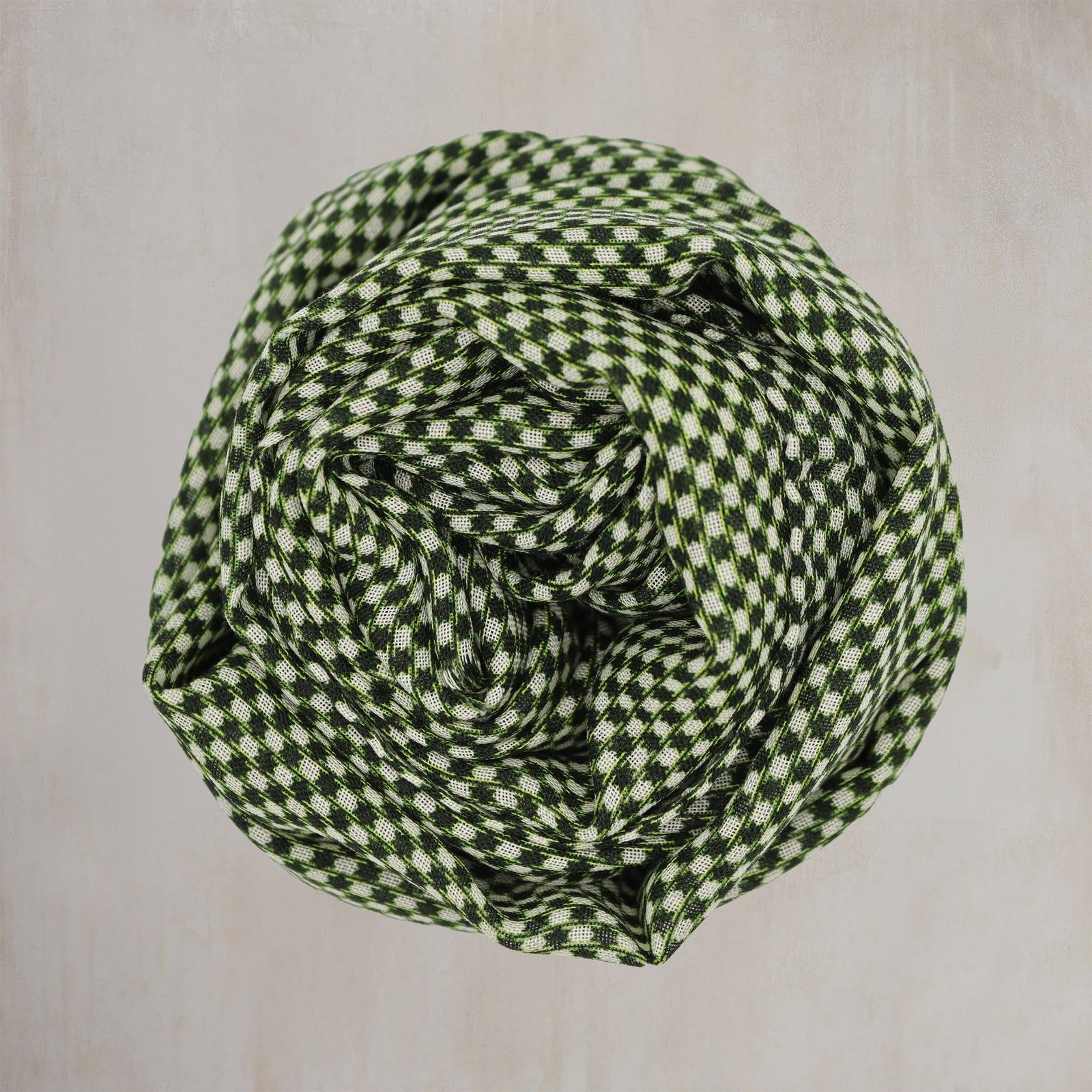 Wool And Silk Medium Spot Scarf In Dark Green