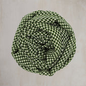 Wool And Silk Medium Spot Scarf In Dark Green