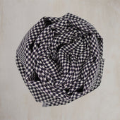 Wool And Silk Medium Spot Scarf In Navy