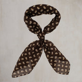 Wool and Silk Paisley Neckerchief in Chocolate