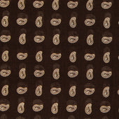 Wool And Silk Pocket Square with Paisley in Chocolate