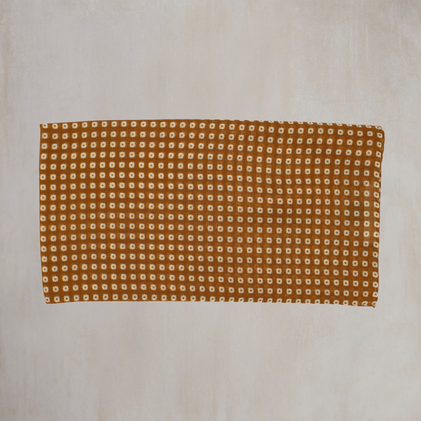 Wool And Silk Mini Squares Scarf In Gold