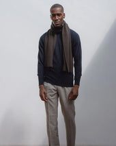 Superfine lambswool crew neck in navy