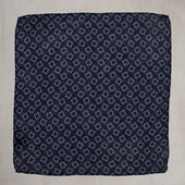 Wool And Silk Pocket Square With Dotted Squares In