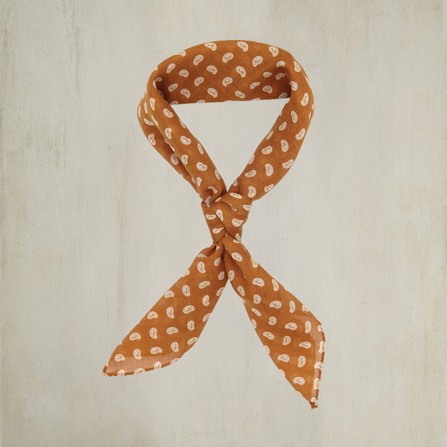 Wool and Silk Paisley Neckerchief in Gold