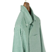 Classic Oxford Cloth Button Down Shirt In Evergreen Stripe