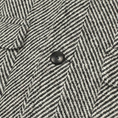 Balmacaan Coat In And White Herringbone Wool Tweed
