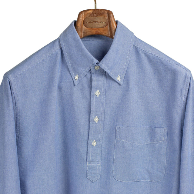 Popover button-down shirt in vintage blue oxford cloth