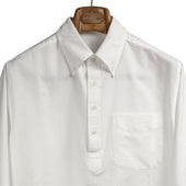 Popover button-down shirt in white oxford cloth