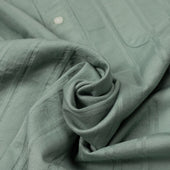 Popover Button Down In Green French Hickory Stripe Cotton