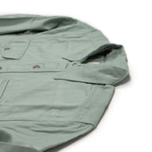 Officer S Shirt In Green Herringbone Twill