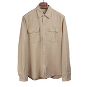 Sawtooth Pearlsnap Shirt In Butterscotch Tick Weave Cotton
