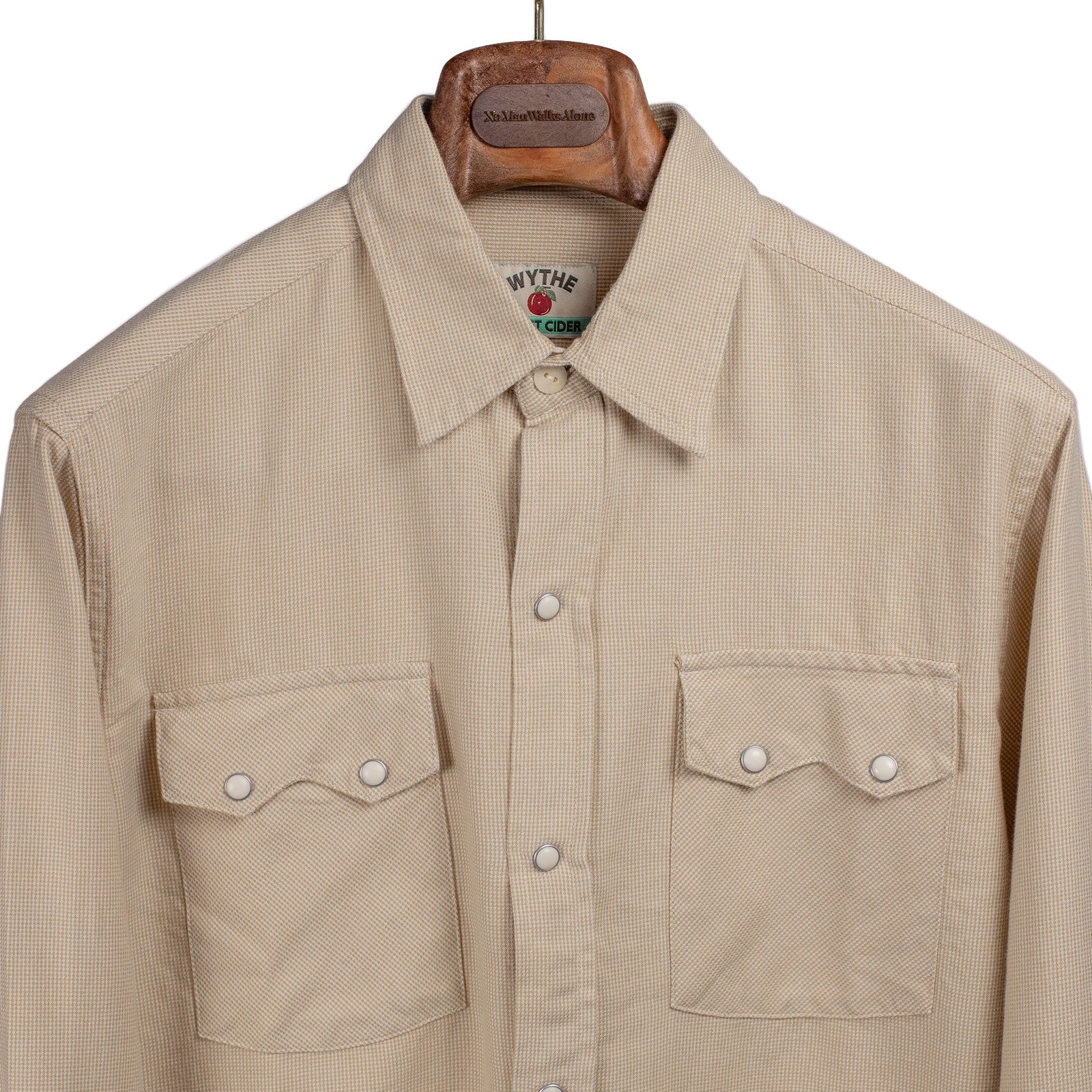 Sawtooth Pearlsnap Shirt In Butterscotch Tick Weave Cotton