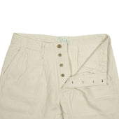 Military Chino In Unbleached Cotton And Linen Slub Twill