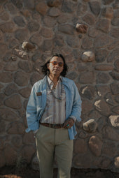 Washed Madras Workshirt Earthtone Stripe