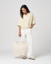 Small Canvas Shopper Bag Off White