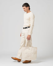 Small Canvas Shopper Bag Off White