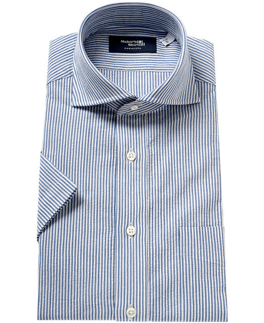 Short Sleeve Shirt - Cutaway Ice Cotton seersucker